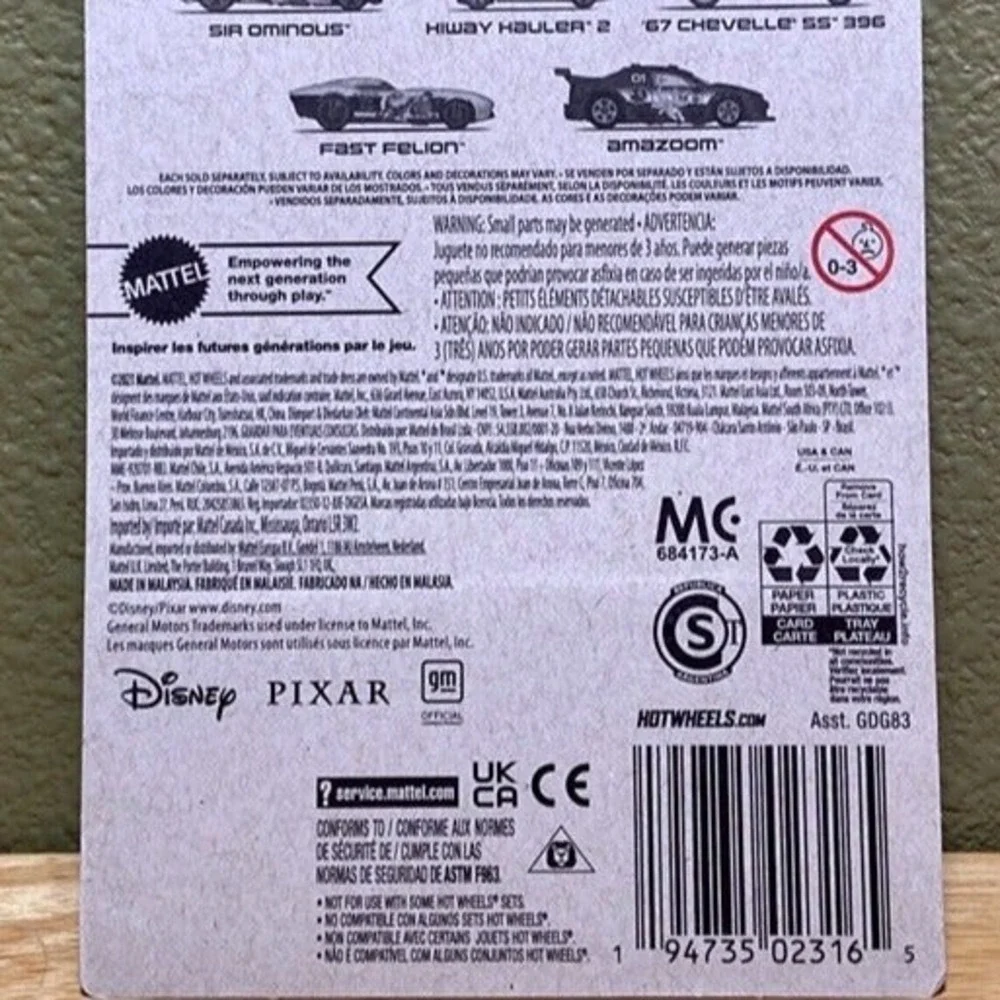 Hot Wheels Disney Pixar Light Year 5/5 Amazoom Character Cars 1:64 NIP 2021‎